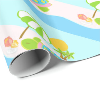 Roze Zee - Glanzend glanzend omslagpapier, 30 x 6 Cadeaupapier