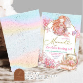 Roze Zee Kleine Zeemeermin Verjaardag Meisje Uitno Kaart