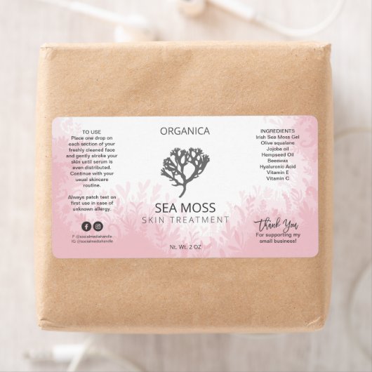 Roze Zee Moss Skin Care Labels (Insitu)