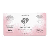 Roze Zee Moss Skin Care Labels (Voorkant)