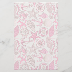Roze Zee Patroon Briefpapier