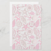 Roze Zee Patroon Briefpapier (Voorkant / Achterkant)