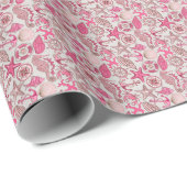 Roze Zee Patroon Cadeaupapier (Rol Hoek)