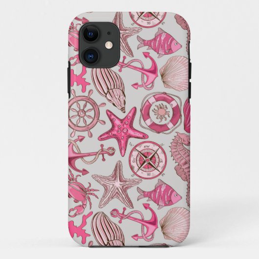 Roze Zee Patroon Case-Mate iPhone Case (Achterkant)