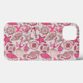 Roze Zee Patroon Case-Mate iPhone Case (Achterkant (horizontaal))