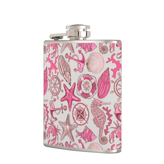 Roze Zee Patroon Heupfles (Links)