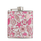 Roze Zee Patroon Heupfles (Voorkant)