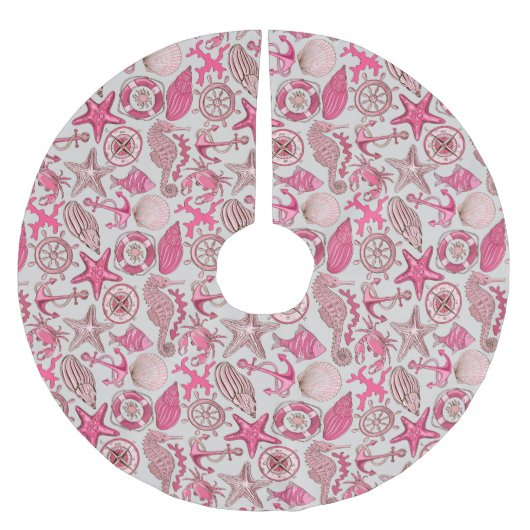 Roze Zee Patroon Kerstboom Rok (Voorkant)