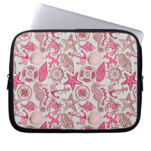 Roze Zee Patroon Laptop Sleeve
