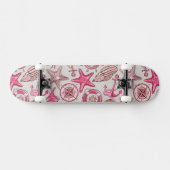 Roze Zee Patroon Persoonlijk Skateboard (Horizontaal)