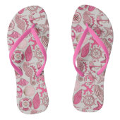 Roze Zee Patroon Teenslippers (Voetbed)