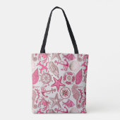 Roze Zee Patroon Tote Bag (Achterkant)