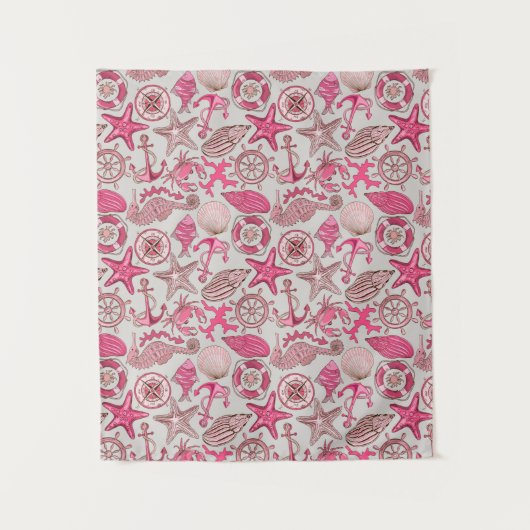 Roze Zee Patroon Wandkleed (Voorkant)