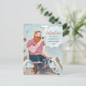 Roze Zee Sailor & dog Valentijnsdag Feestdagenkaart (Staand voorkant)