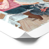 Roze Zee Sailor & dog Valentijnsdag Poster (Hoek)