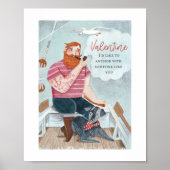 Roze Zee Sailor & dog Valentijnsdag Poster (Voorkant)