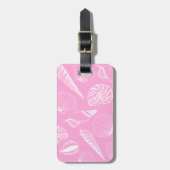 Roze Zee Shell geïllustreerd Bagagelabel (Voorkant verticaal)
