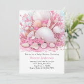Roze Zee Shell Heerlijk Meadow Baby shower Kaart (Staand voorkant)