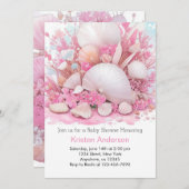 Roze Zee Shell Heerlijk Meadow Baby shower Kaart (Voorkant / Achterkant)