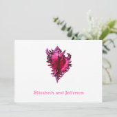 Roze Zee Shell Modern Wedding Invitation Kaart (Staand voorkant)