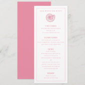 Roze Zee Shell Wedding Dinner Menu (Voorkant / Achterkant)