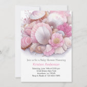 Roze Zee Shell Whimsical Bliss Meisje Baby shower Kaart (Voorkant)