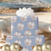 Roze Zee Star Ornament stoffig blauw patroon Cadeaupapier