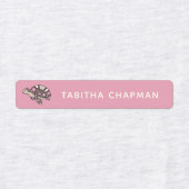 Roze Zee Turtle Iron op kledinglabels Labels (Design 2)