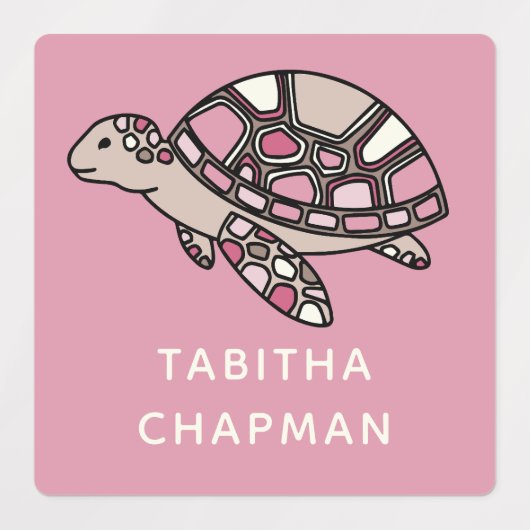 Roze Zee Turtle Labels (Design 2)