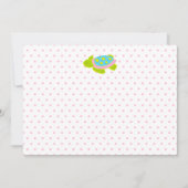 Roze Zee Turtle Note Card Stationery Kaart (Voorkant)