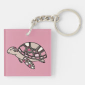 Roze Zee Turtle Sleutelhanger (Achterkant)
