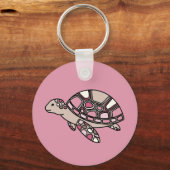 Roze Zee Turtle Sleutelhanger (Voorkant)
