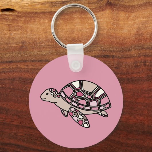Roze Zee Turtle Sleutelhanger (Voorkant)