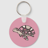 Roze Zee Turtle Sleutelhanger (Achterkant)
