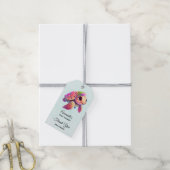 Roze Zee Turtle Whimsical & Cute Party Dank u Cadeaulabel (Met Touw)