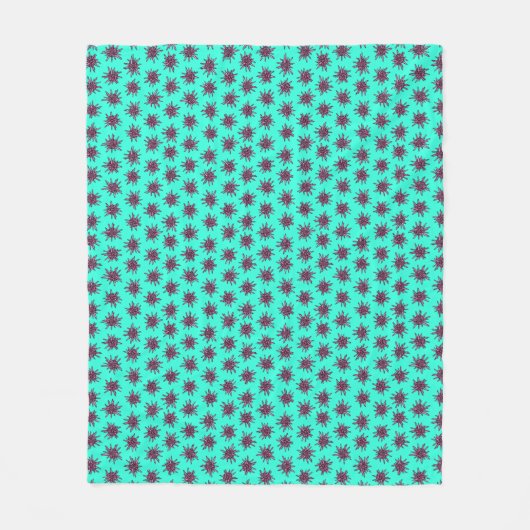Roze Zee Urchins Aquamarine Fleece Blanket (Voorkant)
