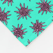 Roze Zee Urchins Aquamarine Fleece Blanket Deken (Hoek)