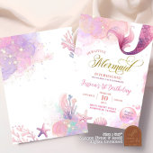 Roze Zee Zeemeermin Eerste Verjaardag Kaart