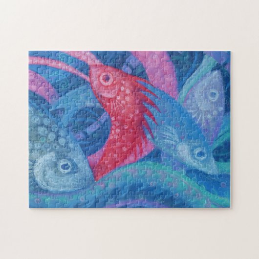 Roze Zee zeewier Legpuzzel (Horizontaal)