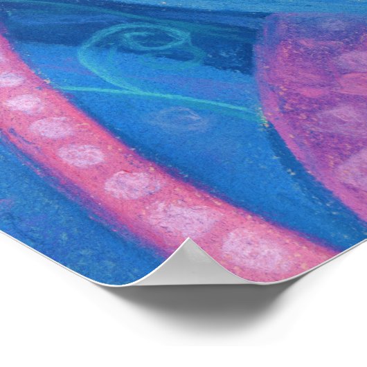 Roze Zee zeewier Poster (Hoek)