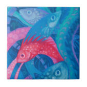 Roze Zee zeewier Tegeltje (Voorkant)