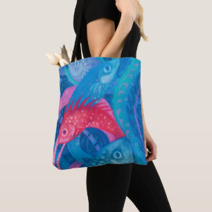 Roze Zee zeewier Tote Bag