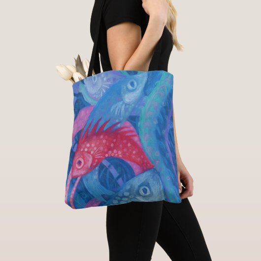 Roze Zee zeewier Tote Bag (Dichtbij)