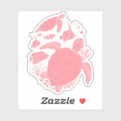 Roze Zeeen draaibanken onder het Zee Sticker (Vel)