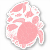 Roze Zeeen draaibanken onder het Zee Sticker (Voorkant)