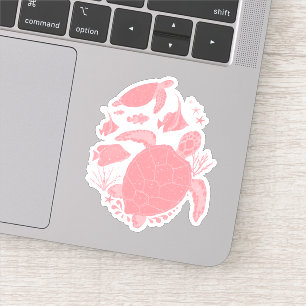 Roze Zeeen draaibanken onder het Zee Sticker