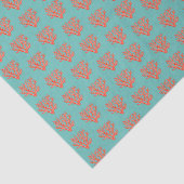 Roze zeeen koraal kustpatroon tissuepapier (Detail)