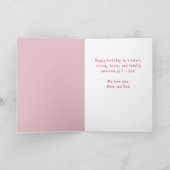 Roze Zeeen Krab Shell Girl Birthday Foto Kaart (Binnen)