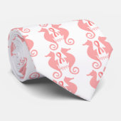 Roze Zeeen paarden Stropdas (Opgerold)