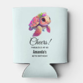 Roze Zeeen schildpad grillig & schattig Blikjeskoeler (Achterkant)